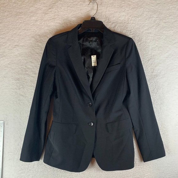 Talbots Women's Wool Blend Two Button Single Breasted Blazer Black Sz 6 NWT 8951 - Picture 1 of 9